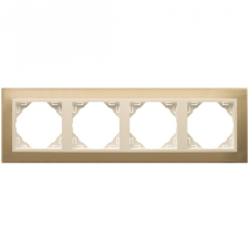 ELKO EP Hungary Efapel 90940_TOP METALLO Négyes keret, arany/gyöngyház villanyszerelés