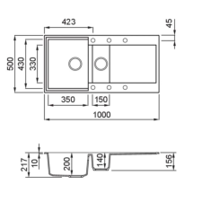 ELLECI - Mosogatótálca Easy 475 G48 cemento mosogatótálca