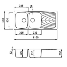 ELLECI - Mosogatótálca Master 500 G62 bianco antico mosogatótálca