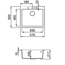ELLECI - Mosogatótálca Quadra 105 G40 nero mosogatótálca