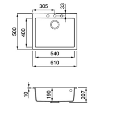ELLECI - Mosogatótálca Quadra 110 G62 bianco antico mosogatótálca
