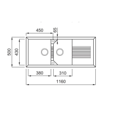 ELLECI - Mosogatótálca Tekno 500 G68 bianco - A készlet erejéig rendelhető! mosogatótálca