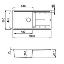 ELLECI - Mosogatótálca Unico 480 G48 cemento mosogatótálca