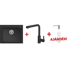 ELLECI QUADRA3SZETT, mosogatótálca+ kihúzhatófejes csaptelep+ mosogatószer-adagoló mosogatótálca