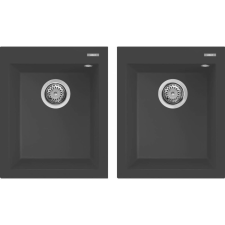 ELLECI Quadra 200 M70 Nero metal Gránit mosogatótálca (LMQ20070)Munkalapra szerelhető mosogatótálca