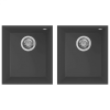 ELLECI Quadra 200 M70 Nero metal Gránit mosogatótálca, munkalap alá szerelhető (LMQ20070BSO)Munkalap alá szerelhető