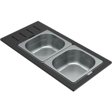 ELLECI - Tároló edény háromrészes gourmet 433 inox HPL kerettel papírárú, csomagoló és tárolóeszköz