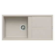 ELLECI Unico 480 Granitek Mosogatótálca - 100x50 cm, Csepptálcás, Bianco Soft mosogatótálca