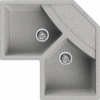 ELLECI Unico Corner G55 Gránit Sarok Mosogatótálca dupla medencés grigio pietra LGUCOR55