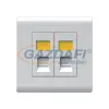 Elmark 190858 "London" süllyesztett dupla RJ45 informatikai aljzat jelzőfénnyel, Cat6, fehér, 13A, PC