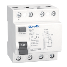 Elmark 40853BELECTROMAG. JEL1B áramvédő kapcsoló, 10kA, 4P, B típus, 25A/30mAJEL7B villanyszerelés