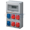 Elmark ipari csatlakozódoboz, 12 modul, 1P+N+E: 1x16A+2x32A , 3P+N+E: 1x16A+2x32A, IP67, 320x510x135mm