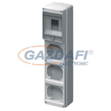 Elmark ipari csatlakozódoboz, üres, 3 aljzat, 4 modul, IP65, 105x430x95mm, szürke villanyszerelés