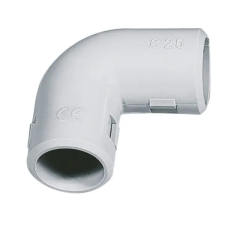 Elmark PVC rövid könyök 90°, d=20mm, IP40, szürke villanyszerelés