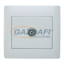 Elmark &quot;Rhyme&quot; süllyesztett TV aljzat, metál fehér villanyszerelés