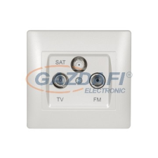 Elmark "Rhyme" süllyesztett TV+R+SAT aljzat, metál fehér villanyszerelés