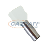 Elmark szigetelt dupla érvéghüvely, fehér, 2x0.5mm2, 8mm, TE0508, 100db/csomag