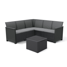 Elodie 5 személyes kerti sarokgarnitúra párnatartós asztallal kerti bútor