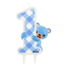 Első születésnap Blue Teddy tortagyertya party kellék