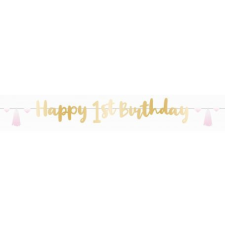Első születésnap Pink Ombre Első születésnap Happy Birthday felirat 180 cm party kellék