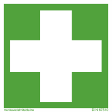  Elsősegélyhely - utánvilágító öntapadó, 150*150 információs tábla, állvány