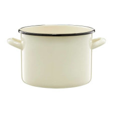Emalia Olkusz zománcozott fazék 24 cm/7 l krém/fekete edény