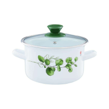  Emalia Olkusz zománcozott fazék fedővel 16 cm/2 l eukaliptusz edény