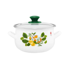 Emalia Olkusz zománcozott fazék fedővel 18 cm/2.9 l birsalma edény