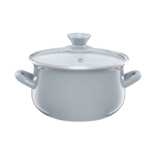 Emalia Olkusz zománcozott fazék fedővel 18 cm/2.9 l szürke edény