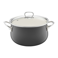 Emalia Olkusz zománcozott fazék fedővel 18 cm/2 l szürke edény