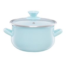 Emalia Olkusz zománcozott fazék fedővel 20 cm/3.8 l menta edény