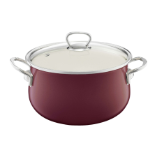  Emalia Olkusz zománcozott fazék fedővel 22 cm/3.6 l bordó edény