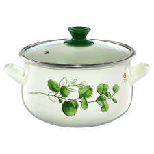 Emalia Olkusz zománcozott fazék fedővel 22 cm/5.7 l eukaliptusz edény