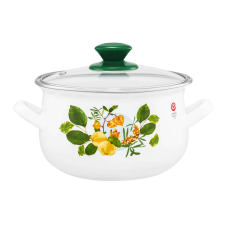 Emalia Olkusz zománcozott fazék fedővel 22 cm/5 l birsalma edény