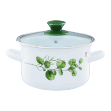 Emalia Olkusz zománcozott fazék fedővel 22 cm/5 l eukaliptusz edény