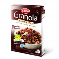  Emco gluténmentes granola csokoládéval és mandulával, dobozos 340 g reform élelmiszer