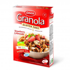  Emco gluténmentes granola eperrel és mandulával, dobozos 340 g reform élelmiszer