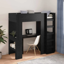  Emeletes ágykeret íróasztallal Fekete tölgy 100 x 200 cm ágy és ágykellék