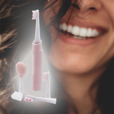 Emili Elektromos fogkefe több tisztítási móddal és nyelvtisztító fejjel / USB-s, rózsaszín elektromos fogkefe