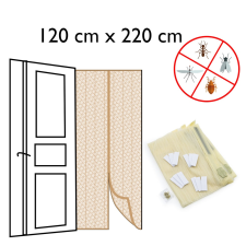 Emili Mágneses szúnyogháló ajtóra - rovarfüggöny / 120x220 cm - vajszínű (675) szúnyogháló