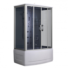  Emilia 85x135 cm hidromasszázs kádkabin elektronikával Black kád, zuhanykabin