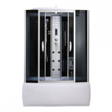 Emilia 85x150 cm hidromasszázs kádkabin elektronikával Black kád, zuhanykabin