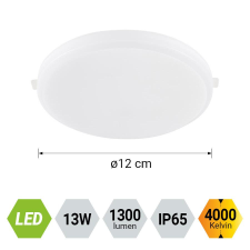 Emithor Agilo fehér LED beépíthető lámpa (EMI-63201) LED 1 izzós IP65 világítás