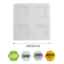 Emithor Quadrica fehér LED beépíthető lámpa (EMI-27303) LED 1 izzós IP20 világítás
