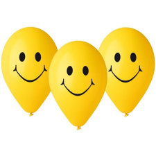 Emoji Smilies Yellow léggömb, lufi 5 db-os 12 inch (30 cm) party kellék