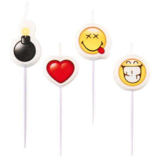 Emoji torta gyertya, 4 db-os gyertya szett gyertya