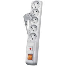 Emos 5 aljzat, 1.5m, szürke kábel és adapter