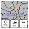 Emos D4AM04 LED karácsonyi fényfüzér, 18 m, kültéri és beltéri, többszínű, időzítő, 6 W, 230 V AC, IP44