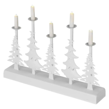 Emos DCAW14 LED gyertyatartó – karácsonyfák gyertyákkal, 0.3W 32.5x24 cm, 2x AA, beltéri, meleg fehér, időzítővel 5LED karácsonyfa izzósor