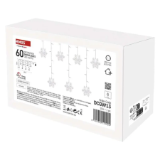 Emos DCGW13 135x50 cm beltéri hideg fehér hópelyhek LED karácsonyi fényfüggöny villanyszerelés